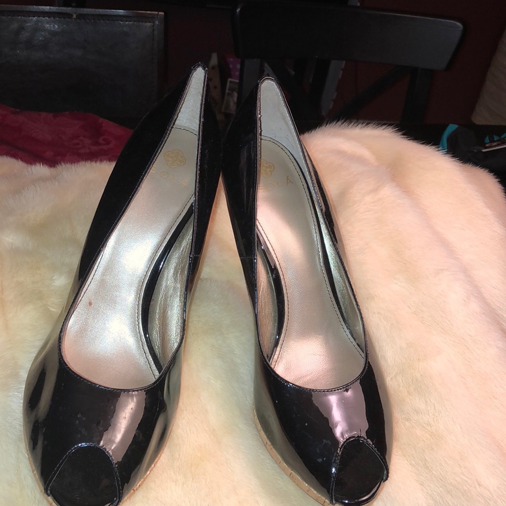 Black Patent Leather Isola Heels